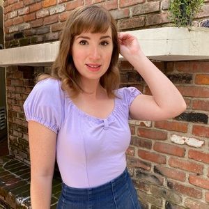 Puff Sleeve Top in Lavender